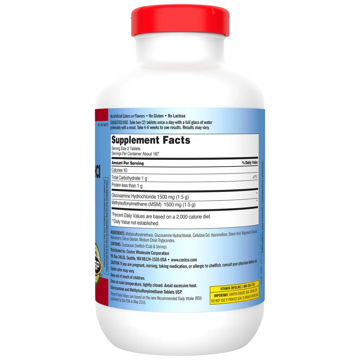 Glucosamine with MSM - 375 Tablets - Thuốc xương khớp