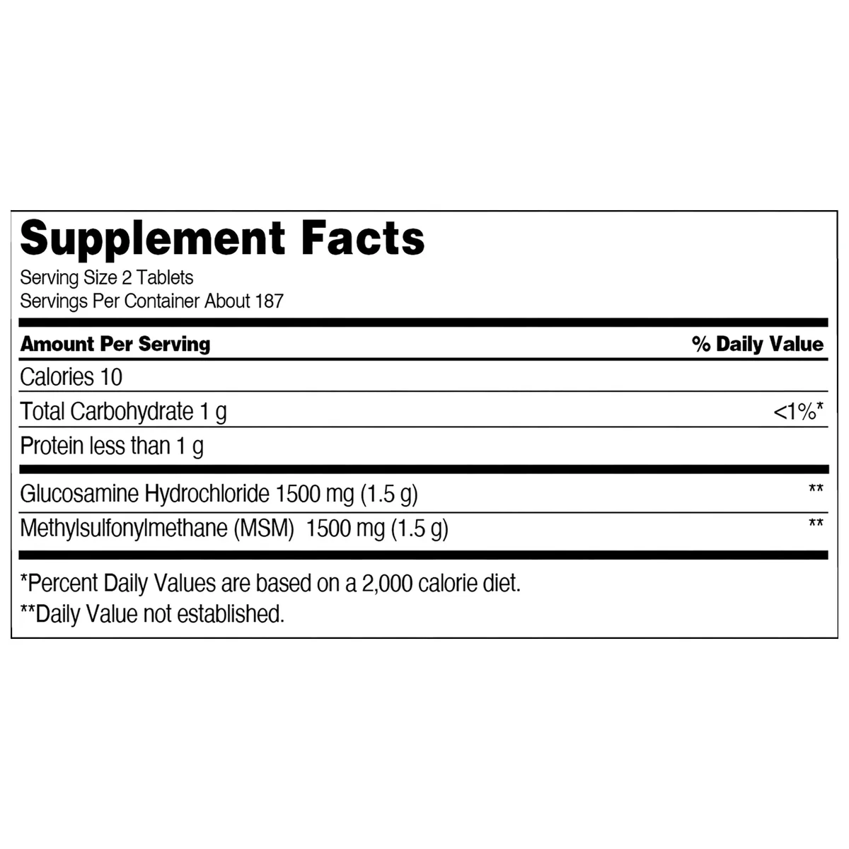 Glucosamine with MSM - 375 Tablets - Thuốc xương khớp